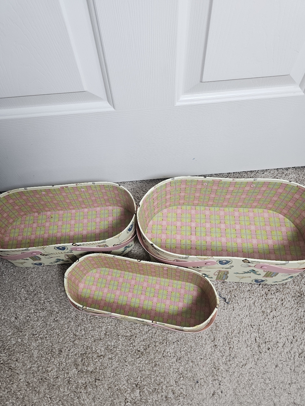 Bob's Boxes by Lang Primative Pink Golf Par Four Nesting Basket/Box with Handles - Picture 4 of 8